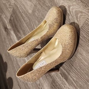 Women's champagne 3 3/4" heels by Touch Ups